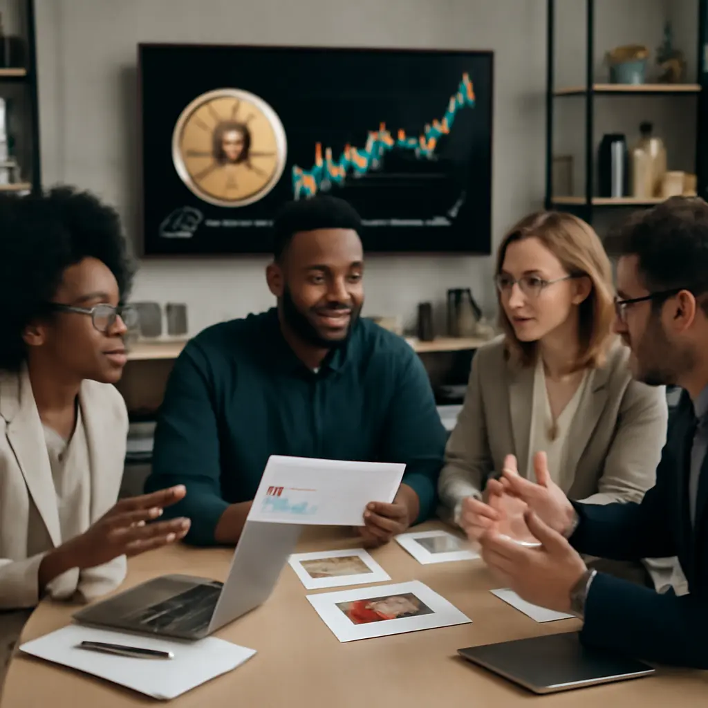 Команда обсуждает использование криптообменника для мотивации